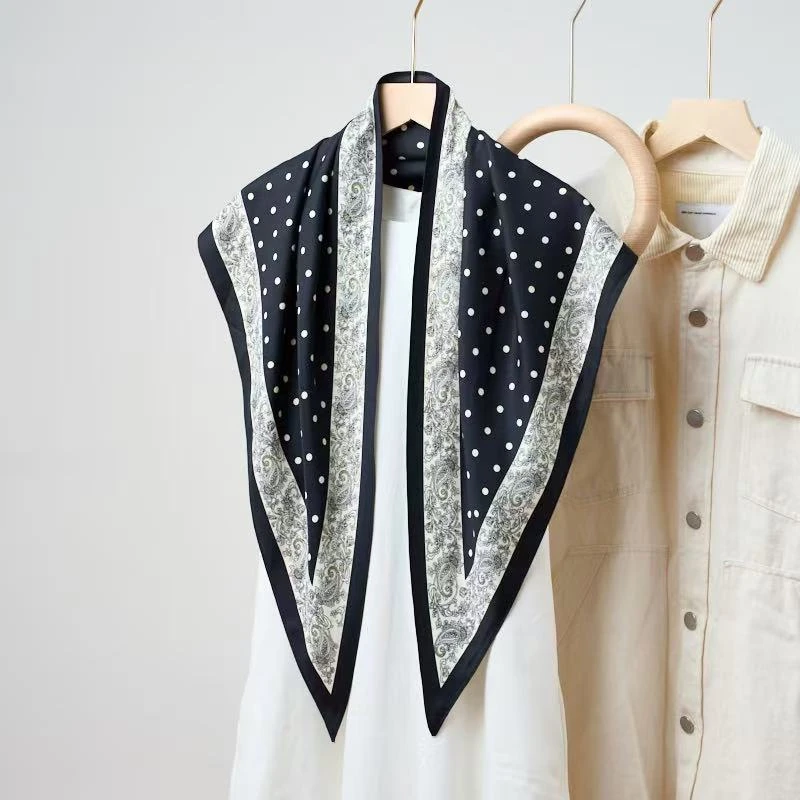 【波点三角巾】2025新款百搭发带搭配衬衫西装春夏薄款复古三角巾