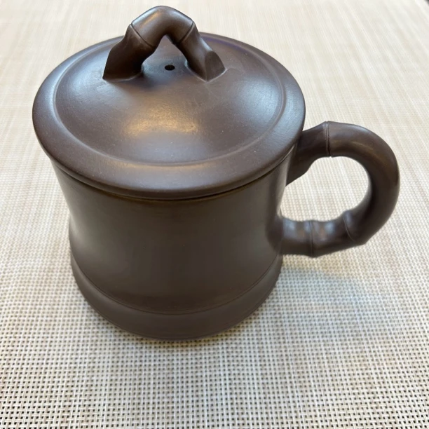 《红泥紫泥盖杯》【无碳酸钡】4号井紫泥盖杯紫砂杯茶具500C大容量