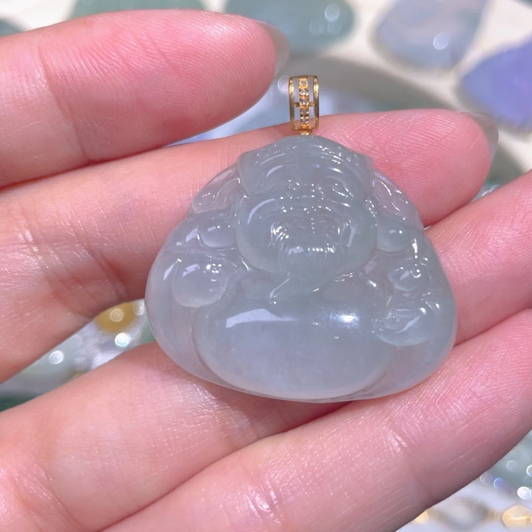 颈饰18K金镶嵌翡翠翡翠