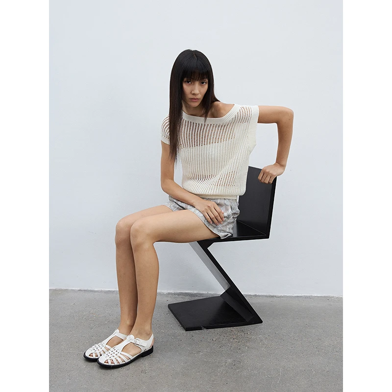 TDDP 镂空肌理感 叠穿罩衫 斜肩外搭