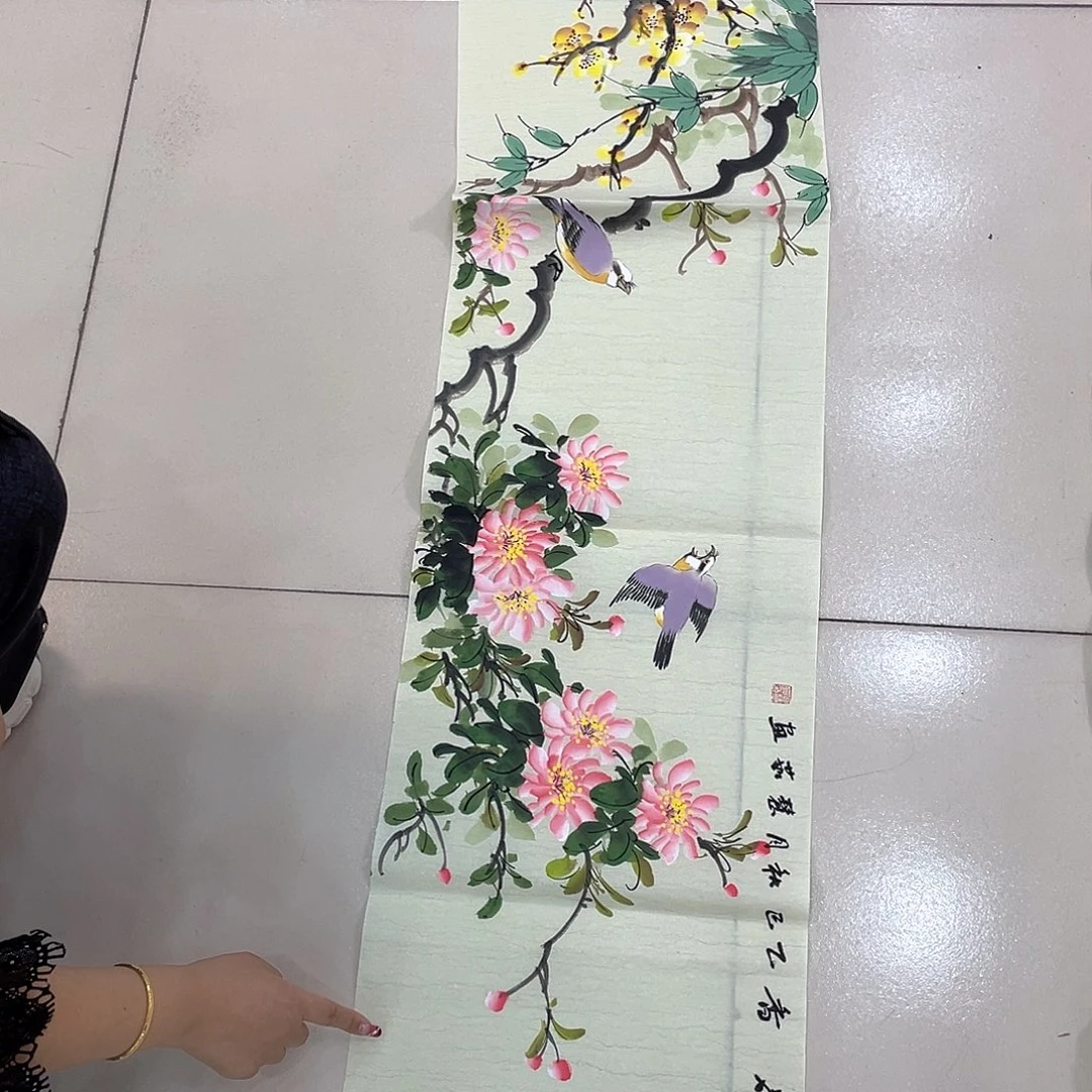 国画纯手绘山水花鸟
