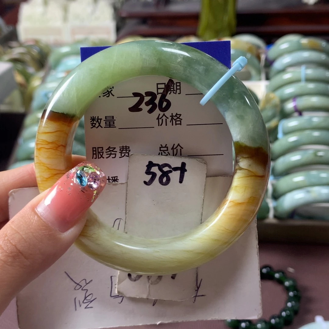 蛇纹石玉未镶嵌手镯唤****236