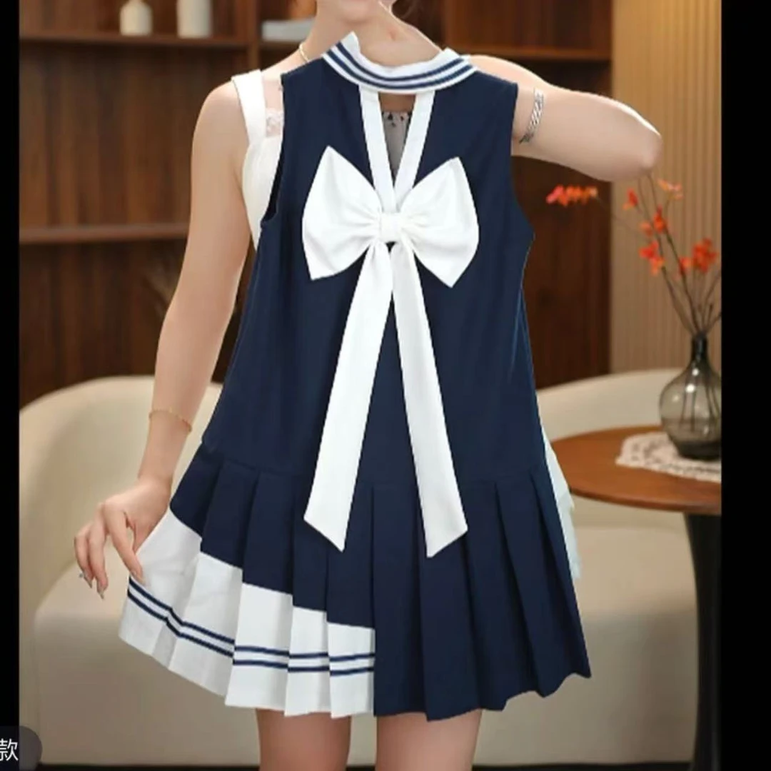 女童学院风连衣裙2025夏季新款童装中小童女孩洋气背心潮裙