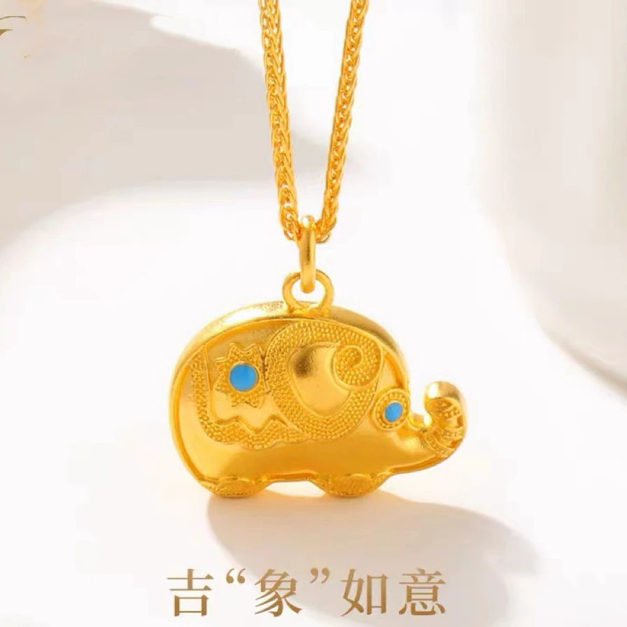 坠链均足银 足银项链   【吉象如意墩墩象项链9022】