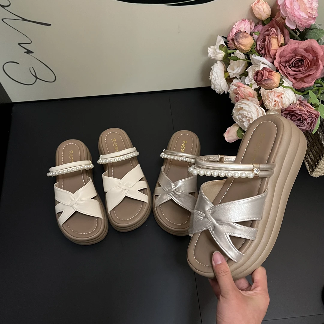 新款2025厚底6.5厘米沙滩拖鞋女鞋夏季外穿精致高级感凉拖鞋