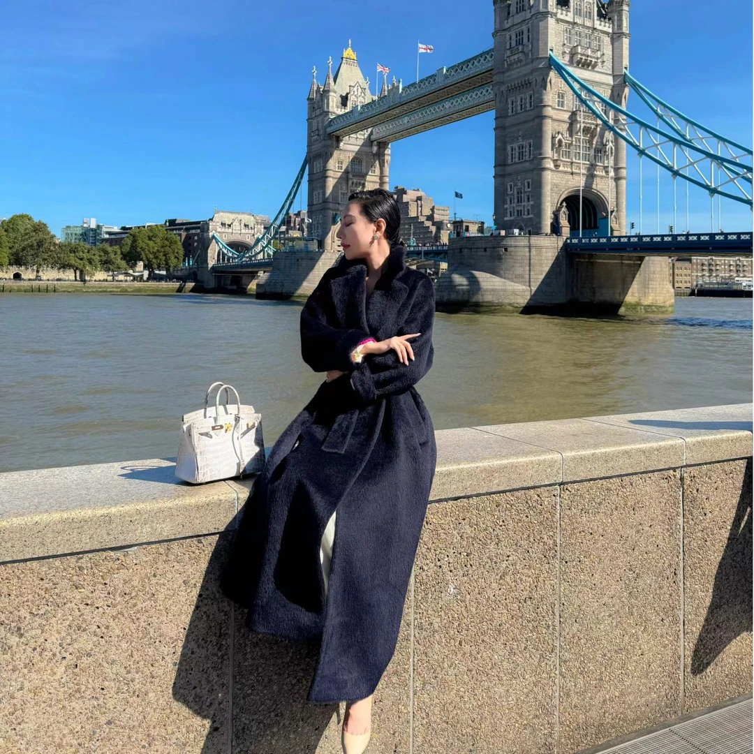 【Do.Fashion欧阳】“伊丽莎白”进口长毛苏力秋冬赫本风冬季长款大衣