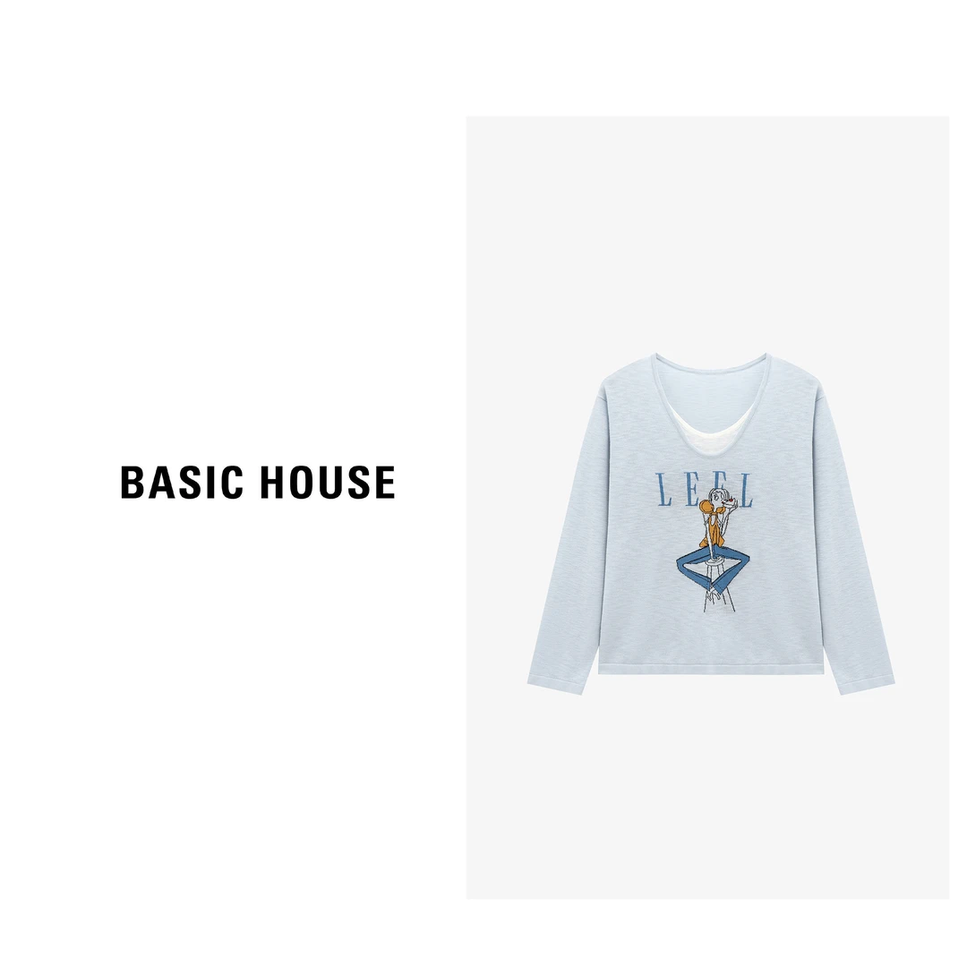 Basic House/百家好夏季清冷系禅意衣服女洋气针织衫-B0625B5HAW2