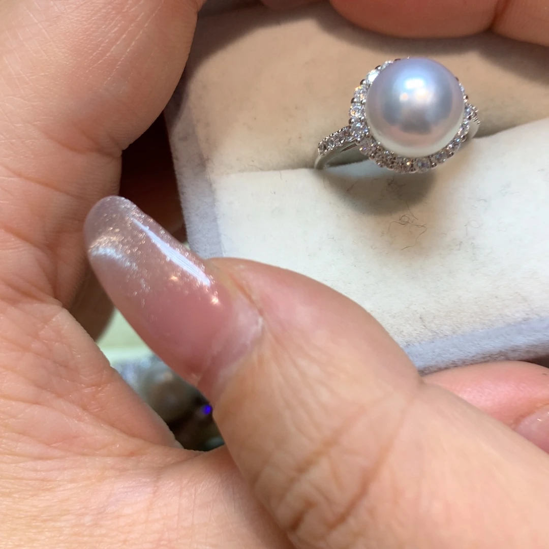 海水珍珠戒指银S925镶嵌