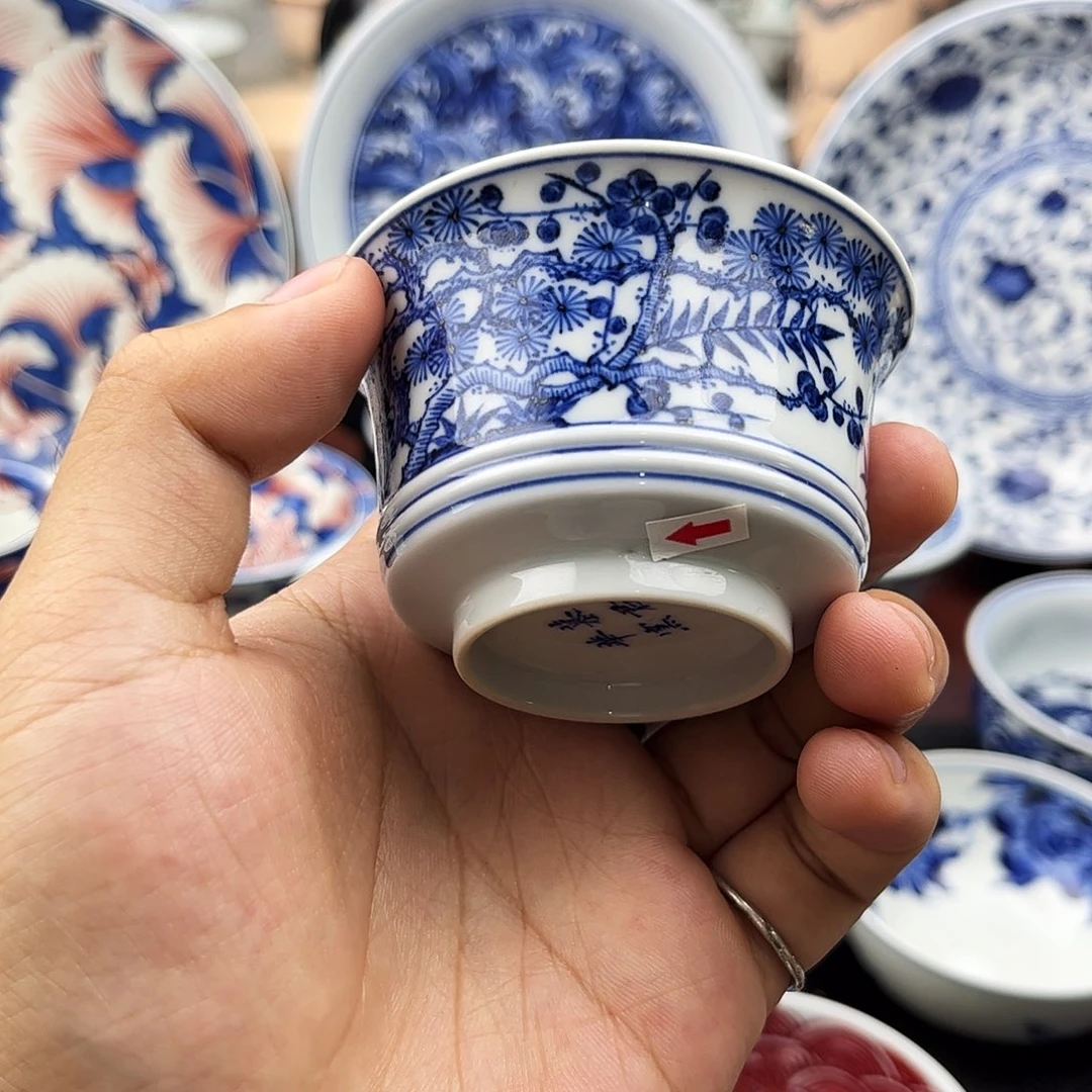 景德镇手绘松竹梅小马蹄微瑕福利