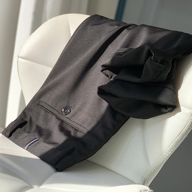 丝滑垂感免烫 夏季商务男士休闲西裤弹力直筒长裤子Y1674