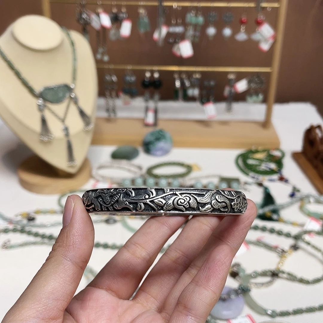 足银45克纯手工手镯