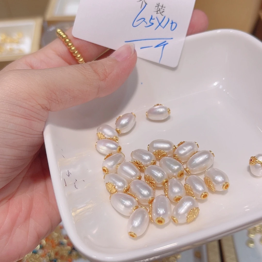 水晶珠宝半成品银S925镀金镶嵌55 。