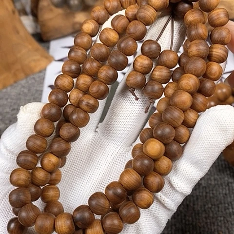 檀香木手串/手链老山檀香黑肉树头老料8/9/108老型珠沉水