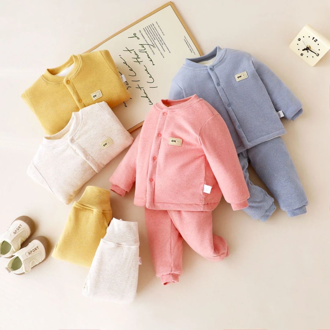 （格伦贝拉专享）儿童秋冬高腰套装宝宝加棉加绒保暖衣宝宝外套衣服