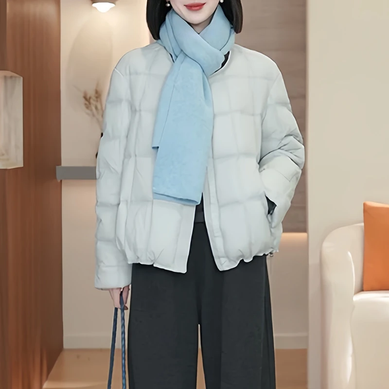 高级感气质圆领棉服女士2025年冬季新款加厚保暖显瘦气质慵懒外套