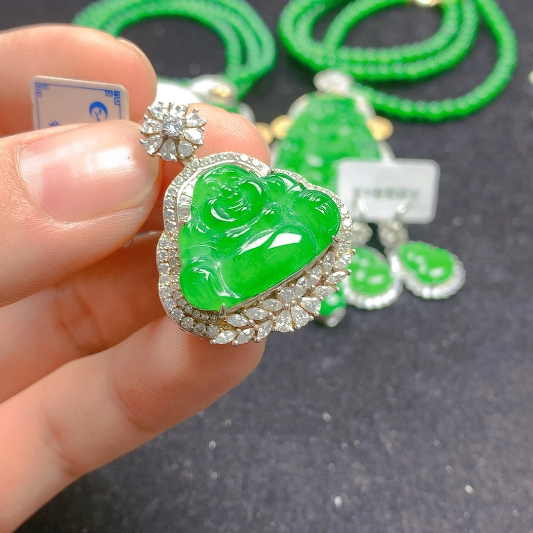 颈饰银S925镶嵌翡翠翡翠