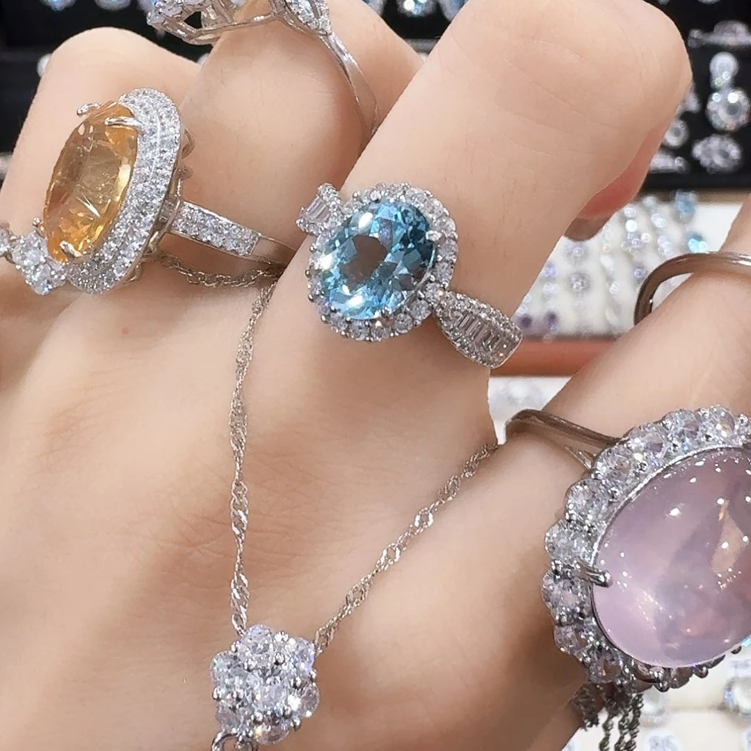 雯***酱蛇纹石玉银S925镶嵌戒指