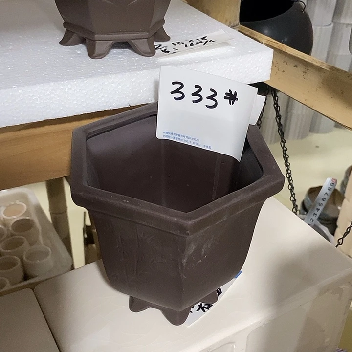 紫砂花盆多肉瑕疵盆有孔。