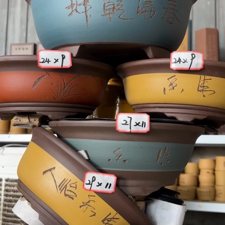 紫砂花盆100-6。