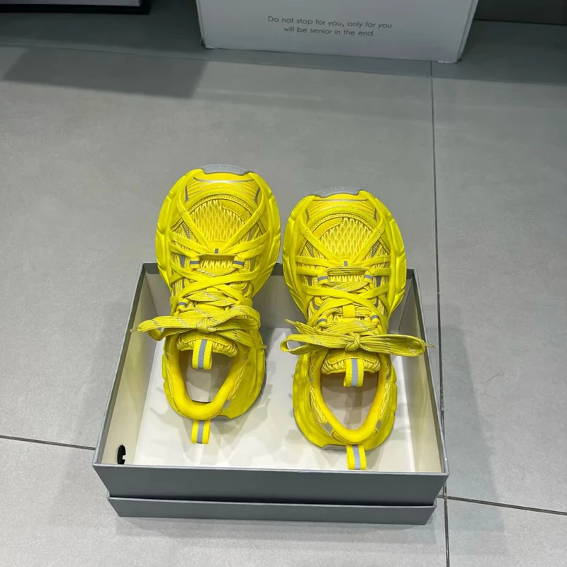 2025春夏新款网面绑带3x升级款厚底做旧百搭运动休闲老爹鞋炸街潮