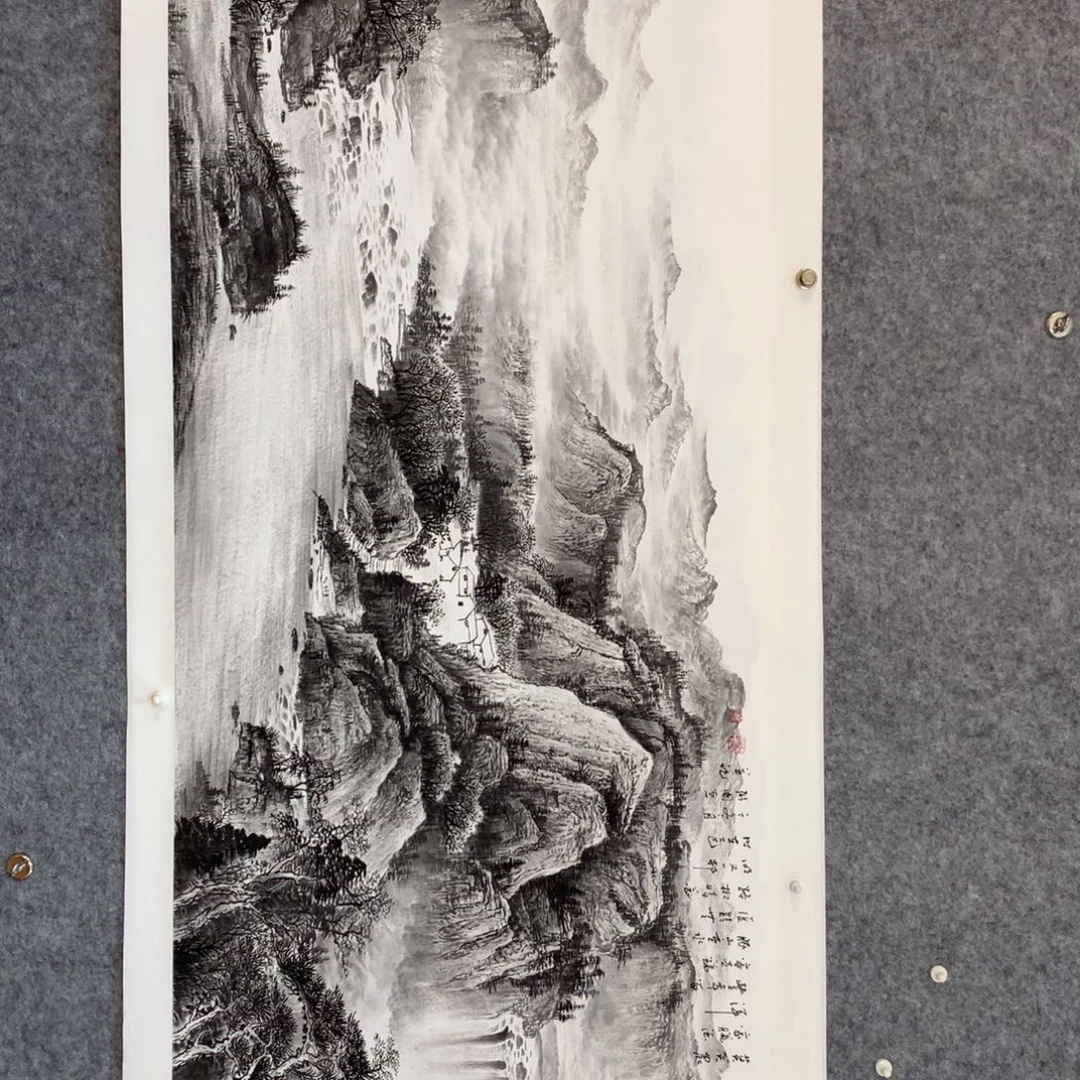 仰***'国画山水作品写意