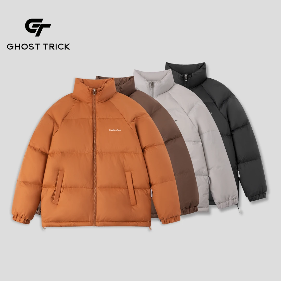 冬季新款90绒休闲立领百搭蓬松保暖羽绒服8865