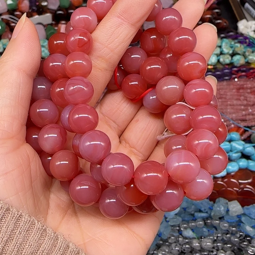 玛瑙/玉髓合金珠宝半成品盐源单圈10mm一条