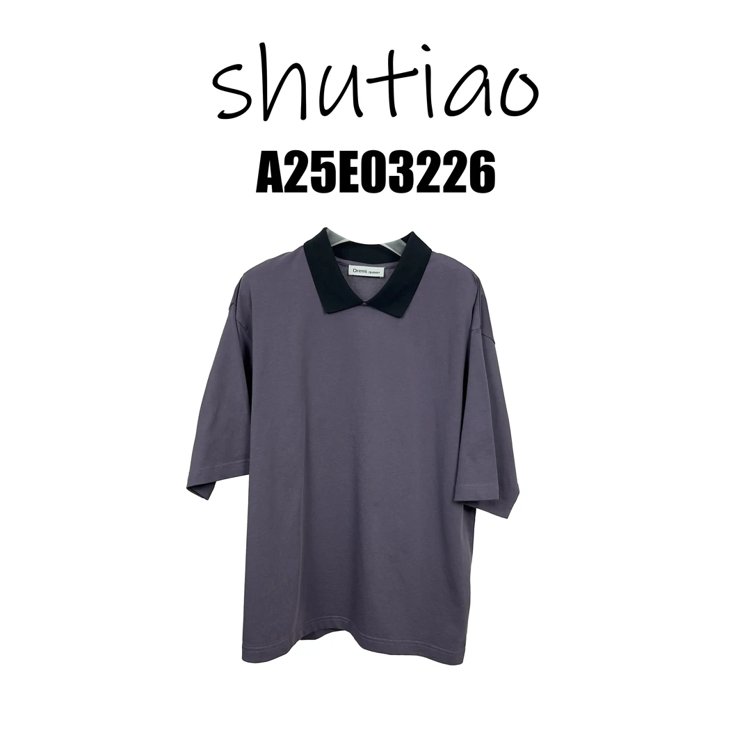 【SHUTIAO】2025夏季：新款小众设计款T恤A25E03226