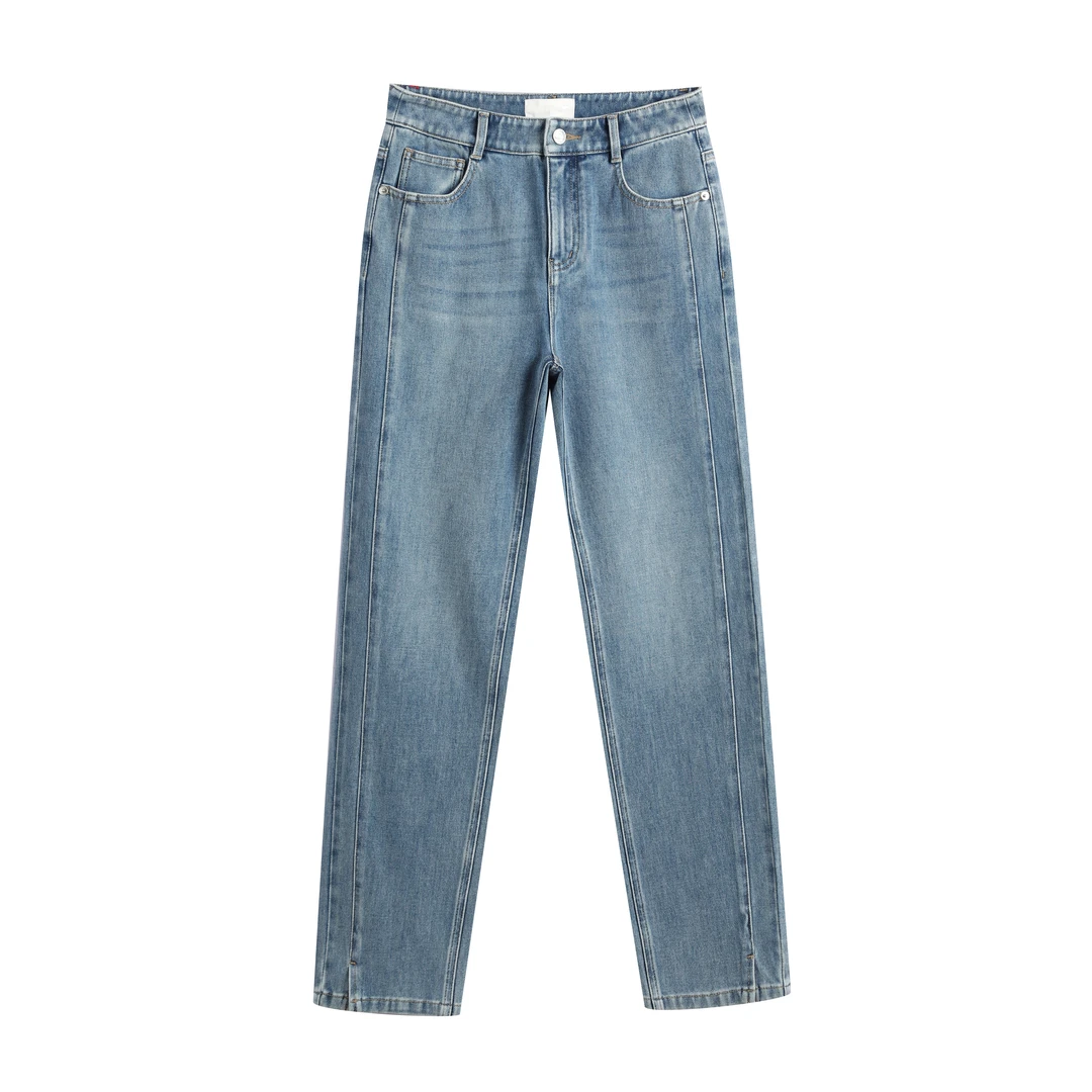 20059【雅*订单】复古四面弹直筒烟管牛仔裤2466