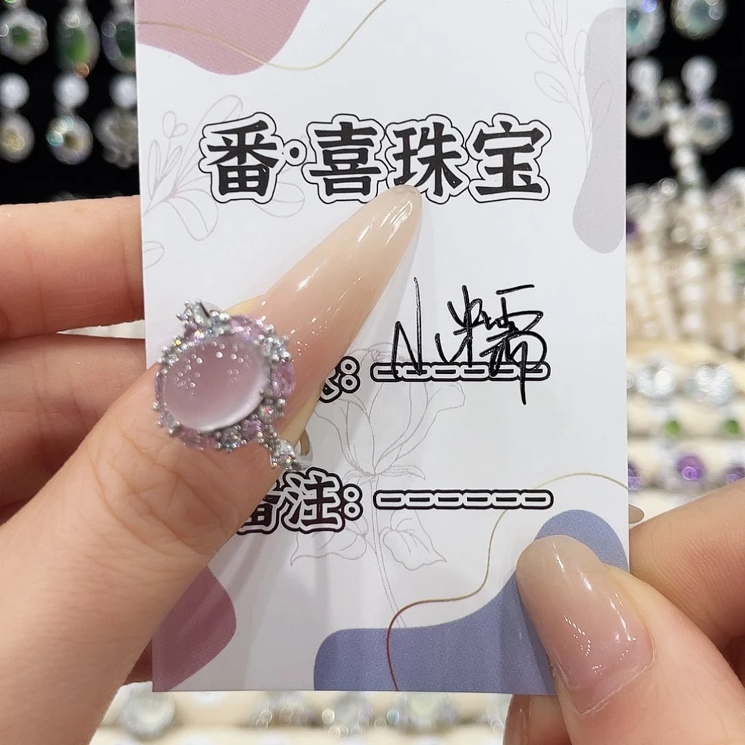 烟晶戒指银S925镶嵌小*戒指