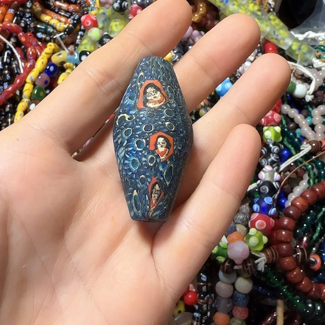 琉璃手工艺品西亚人脸枣珠一颗