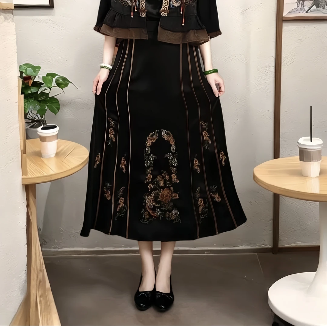 116新品正版高货刺绣显瘦复古新中式百搭气质网红马面裙