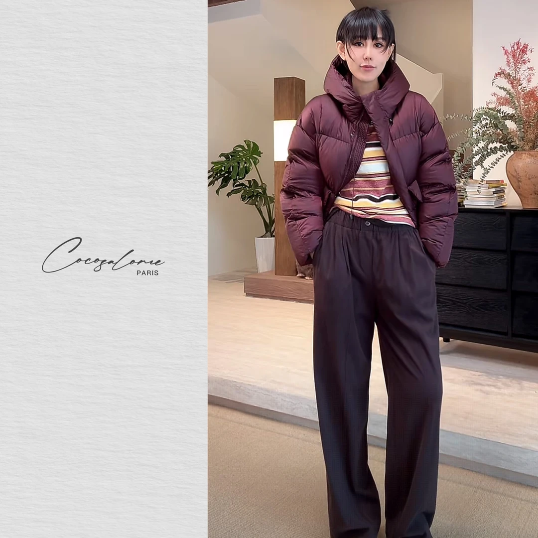 韩彬彬"莫妮卡"100棉松紧腰亲肤舒适褶皱藏肉随性高级长裤2020-1