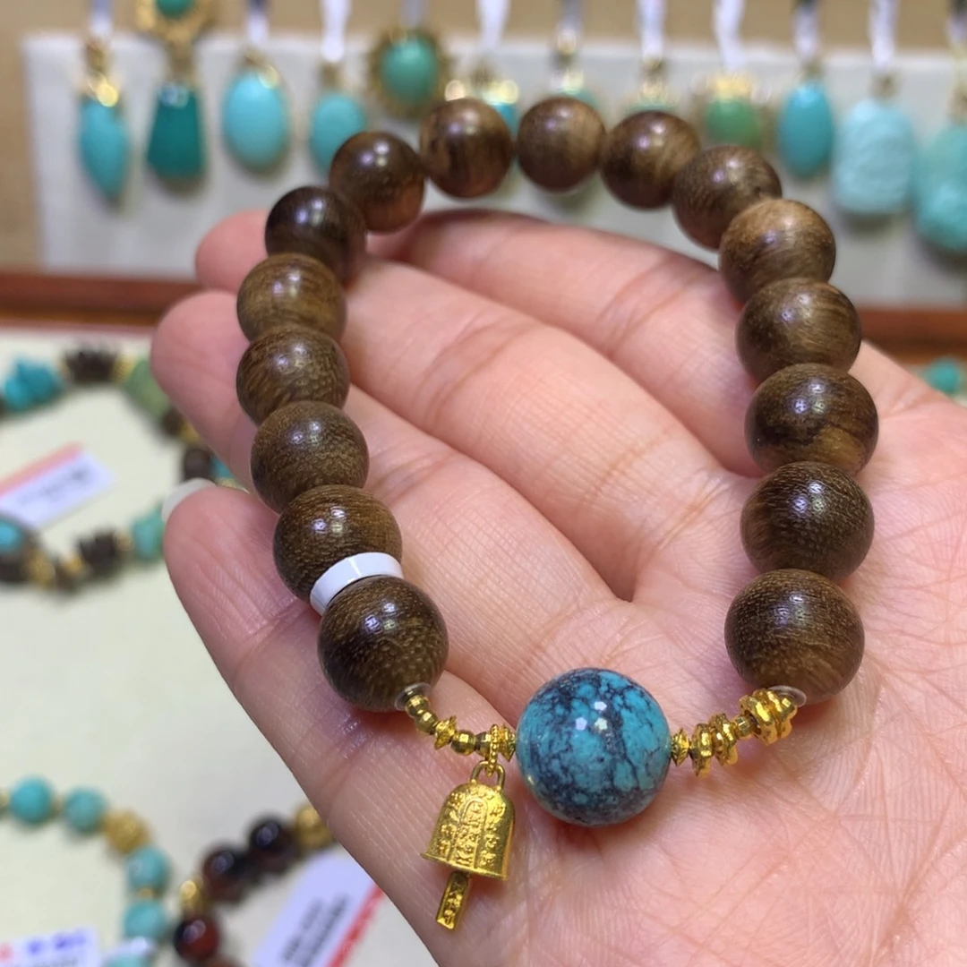 绿松石手串18K金镶嵌