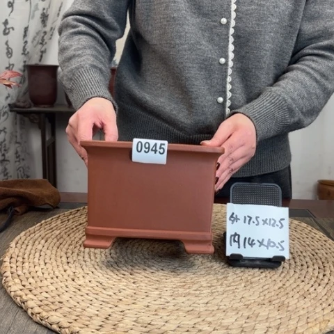 紫砂花盆清水泥正方0945