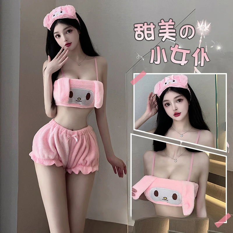 日系软妹可爱宠物狗睡衣短裤性感甜美内衣火辣套装