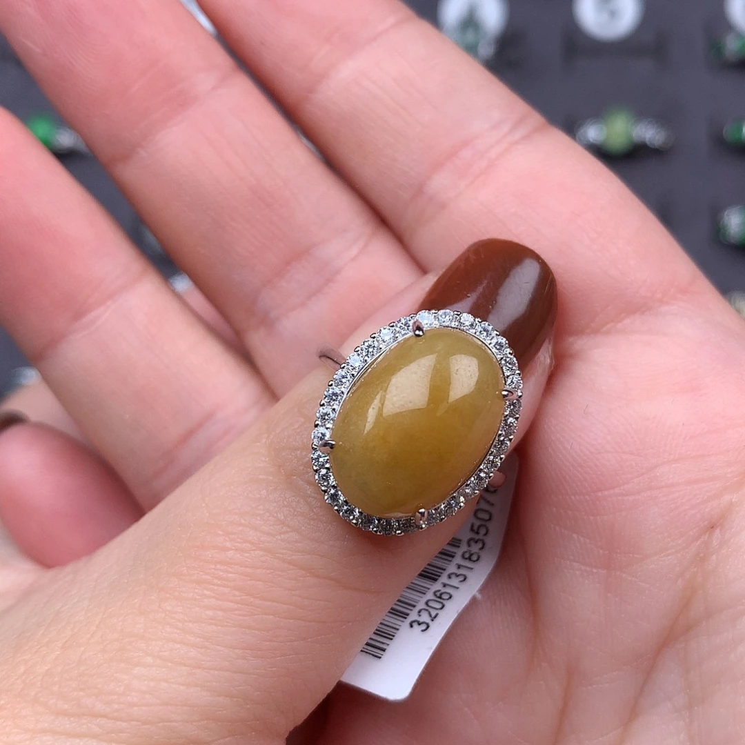 糖***喵翡翠银S925镶嵌戒指