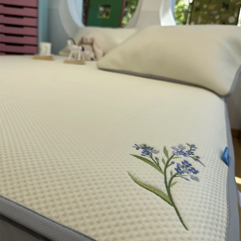 易安阁ins凉栖夏凉软席田园可机洗凉席床笠款三件套空调席柔软1.5