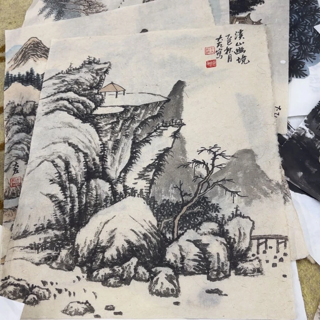 国画大左小品作品童