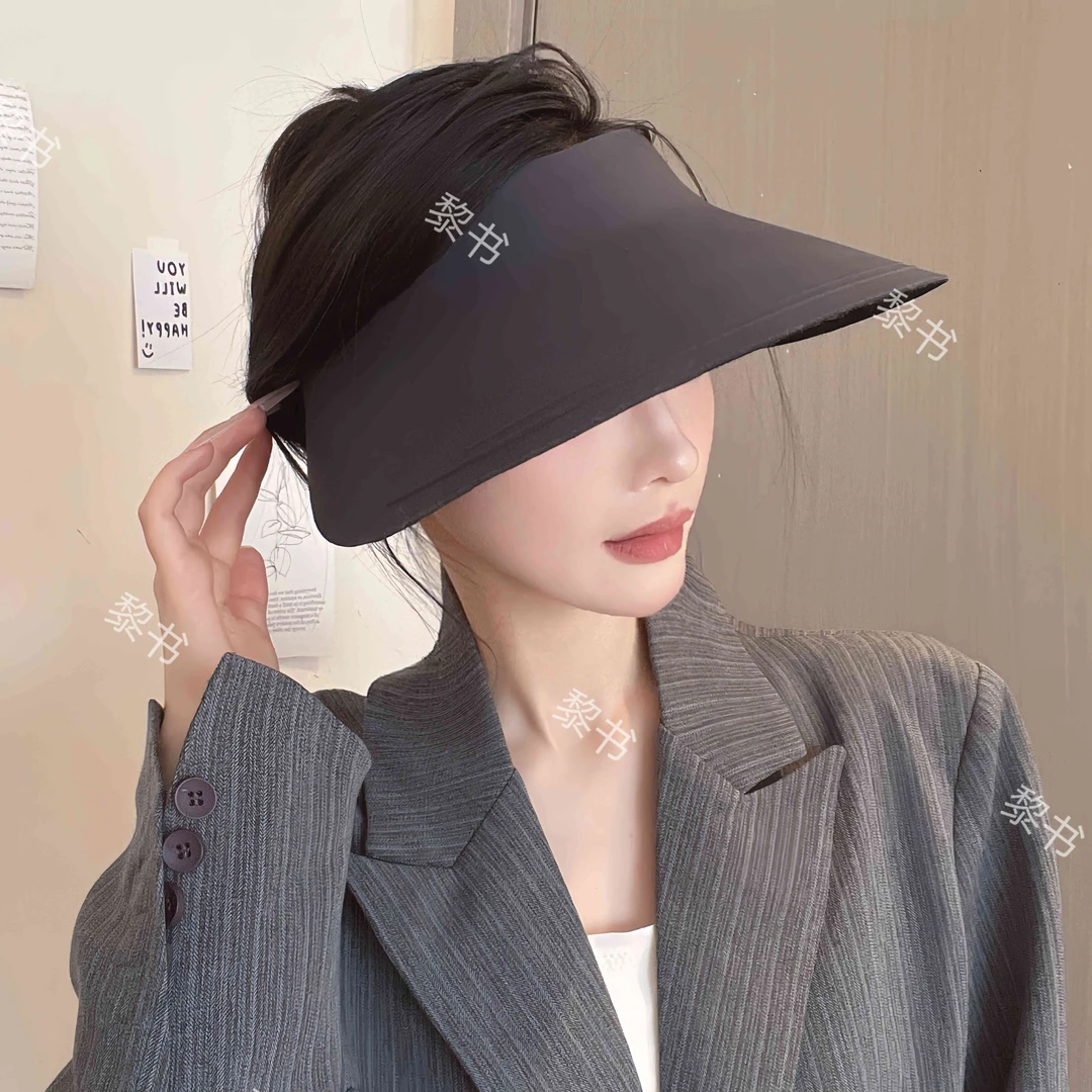大版两面戴无痕防晒帽户外空顶帽大头防紫外线防晒太阳帽女款
