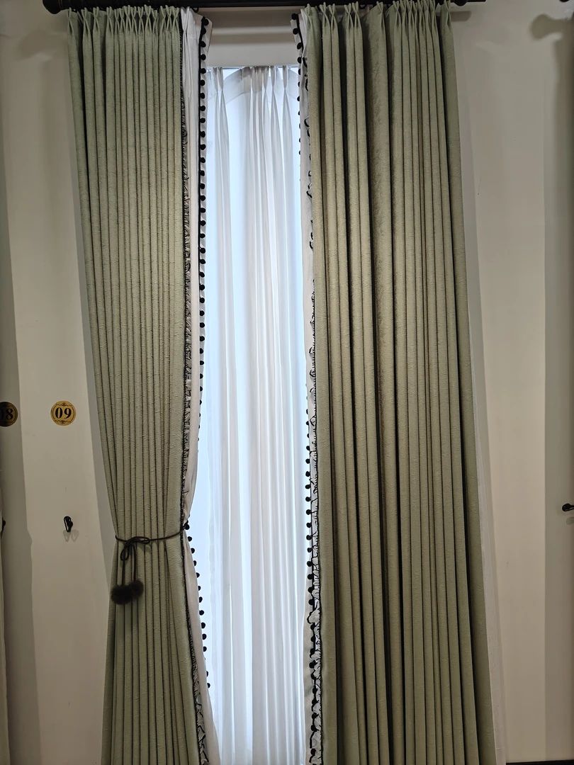 1  客厅窗帘亚麻窗帘北欧，极简法式，中式窗帘，高精密