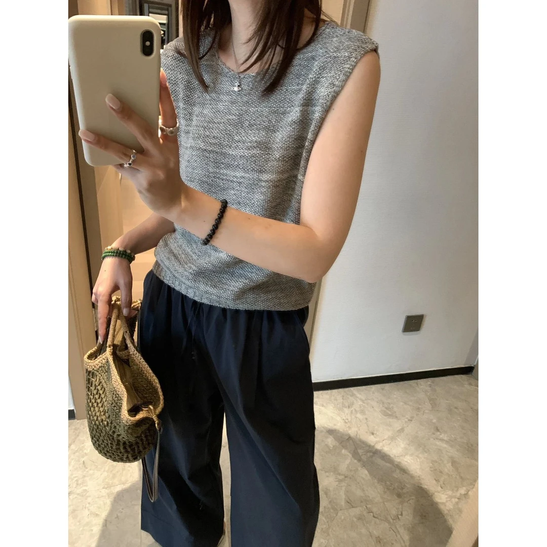 诗妮歌 | 亚麻+天丝坎肩袖背心 新奥原纱亚麻高级优雅知性百搭