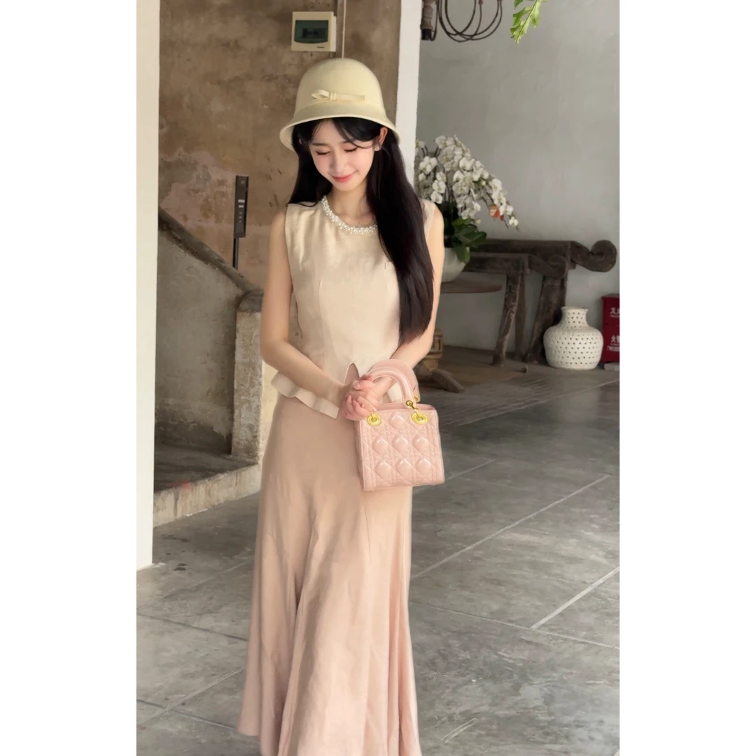 文文【胭粉美女】高腰小众法式气质上衣+半裙套装 LL9172+LL9171