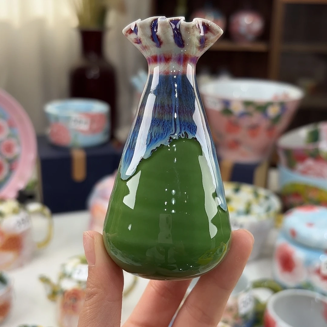 瓷片景德镇手绘高温釉下彩陶瓷茶具