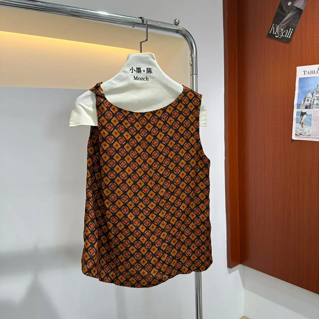 Mozch 重磅人丝香云花萝提花超复古时髦上衣背心888