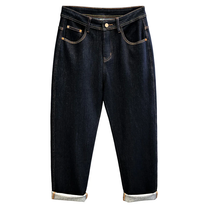 天然环保弹力纤维原牛固色水洗丹宁牛仔裤男士秋季新款小直筒裤