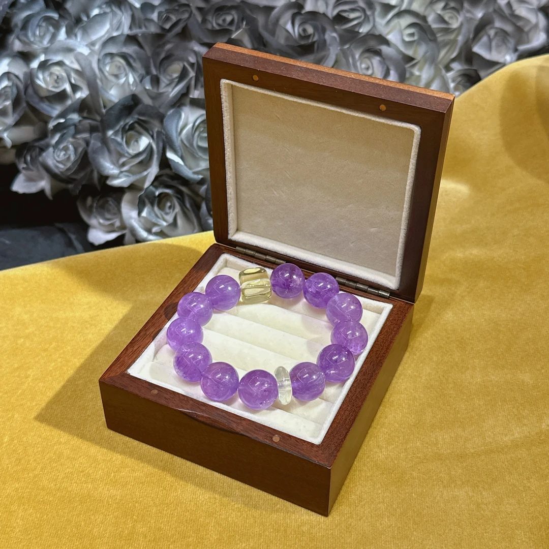 天然水晶紫水晶手串（多样性发其一）A118