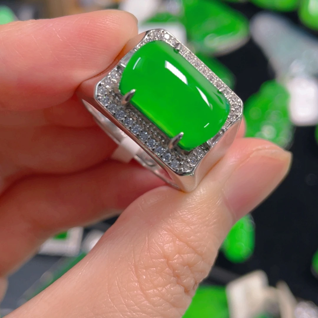 翡翠银S925镶嵌吊坠(不含链)