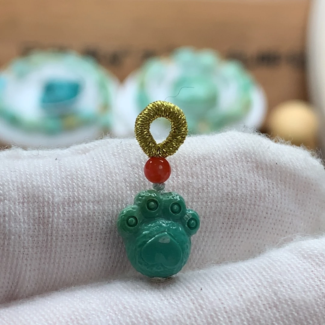 绿松石未镶嵌绿松石小猫爪配饰