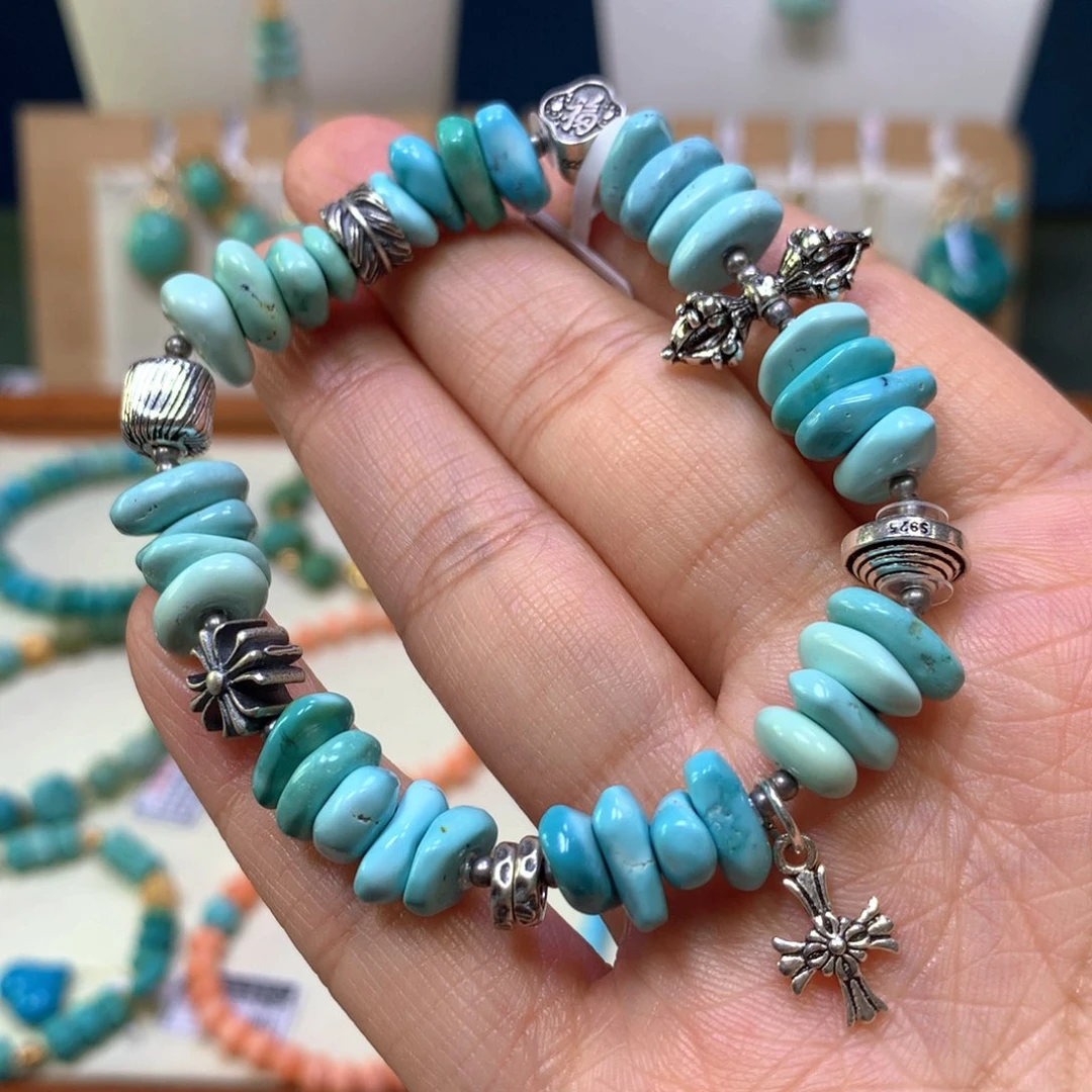 绿松石银S925镶嵌单圈